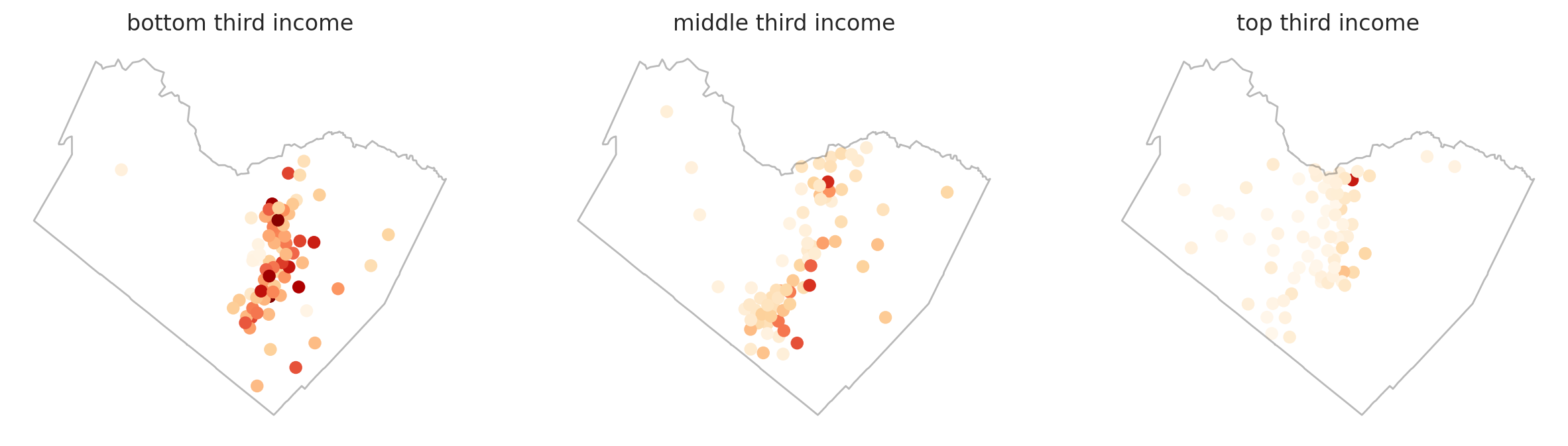 map warrant prevalence by Tract by income quantile